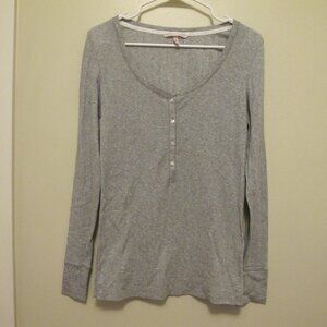 Victoria Secret Grey Long Sleeve Button Down Top